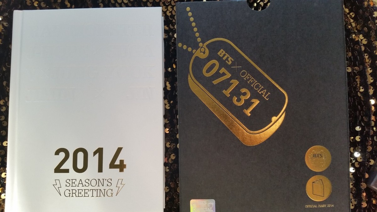 BTS 防弾少年団　2014 シーズングリーティング　　手帳　公式品 BTS OFFICIAL 1ST MD💜2014 SEASON'S GREETINGS DIARY+SLOGAN