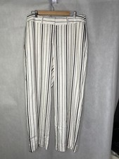NWT 109 Chicos women  s wide leg pant striped cream and gray Size 2S US 12S