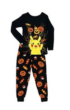 Pokemon Pikachu Halloween Candy, Jack-0-Lantern Boy's Soft Pajama Set