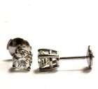 GIA certified 14k 18k white gold 1.07ct European round diamond stud earrings  — photo 2