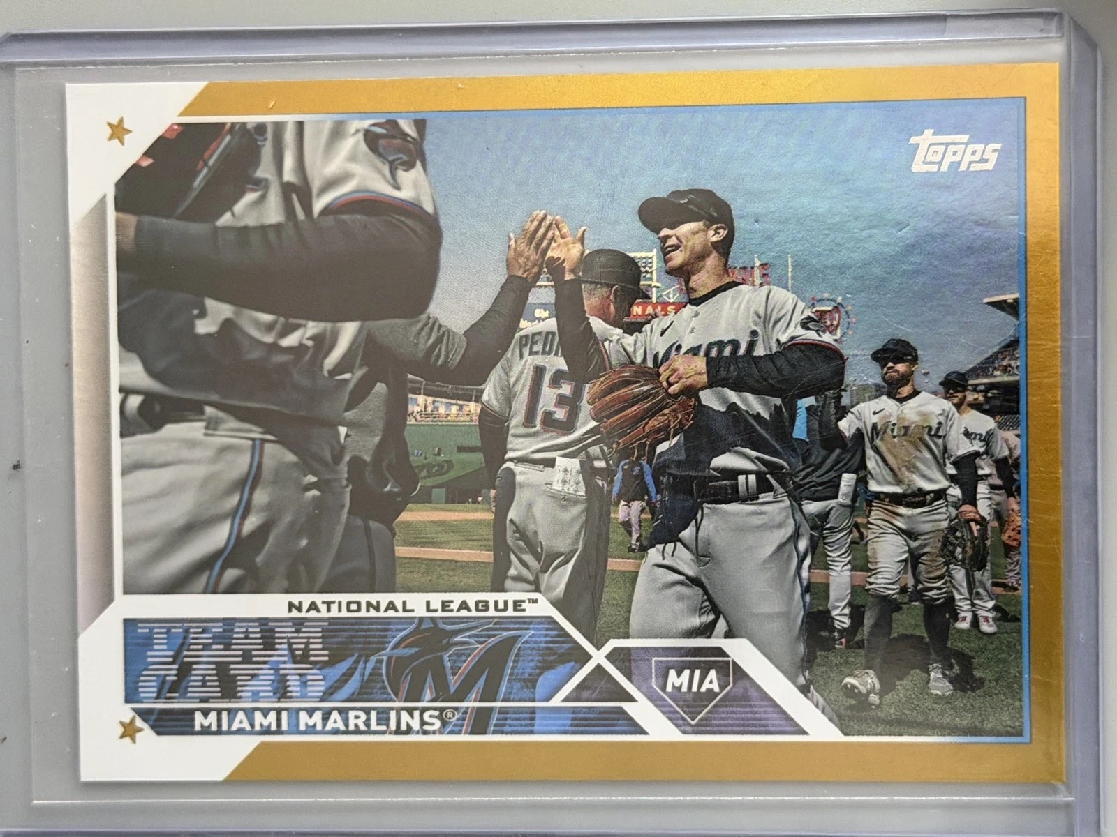 2023 Topps Series 2 - Miami Marlins #473 Gold Foil
