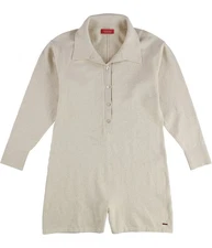 n:philanthropy Womens Collared Romper Jumpsuit, beige, L