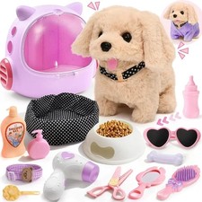 17pcs Robot Dog Toys for Girls Kids Boys 3-6, Realistic Interactive Robot Pup...