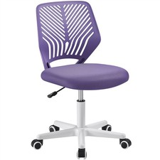 Petite Chaise de Bureau sans Accoudoirs à Roulettes Réglable pour Travail Étude