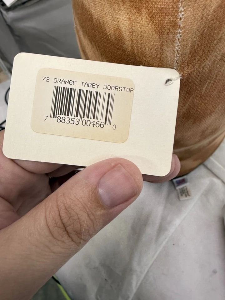 NUEVO CON ETIQUETAS Tela De Colección Adeline Halvorson Naranja Gato atigrado Tope de puerta Peso Gatito Foto 4 de 4