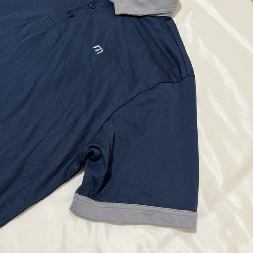 Travis Mathew Golf Polo Shirt Mens XL Blue Gray Pima Cotton Blend Peru - Picture 5 of 12