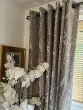 STUNNING LUXURY HEAVY QUALITY DUNELM VERSAILLES NATURAL CURTAINS 90 x 90 in 