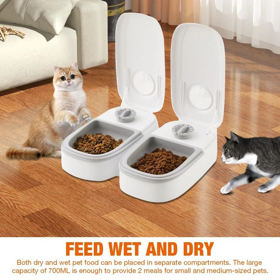 2-in-1 Futterautomat Katze Automatischer Futterspender für Katze und Hund Katzen - Bild 3 von 4