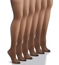 Hanes C06718 Silk Reflections Control Top Reinforced Toe 6 Pack