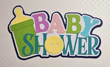 Baby Shower Boy Title. Scrapbook, Card making Paper Piecing