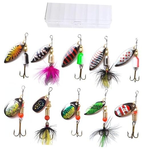 10-20pcs Fishing Lures Spinnerbait for Bass Trout Salmon Walleye Hard 10pcs