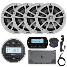 JBL PRV175 Receiver, Remote, 4x 6.5" Speaker, Amp, USB/AUX Mount, Antenna, Wire