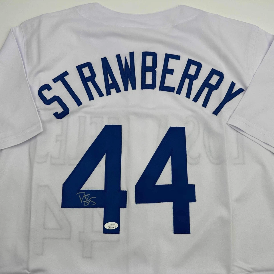 Autographed/Signed Darryl Strawberry Los Angeles White Baseball Jersey JSA COA - Image 2 of 4