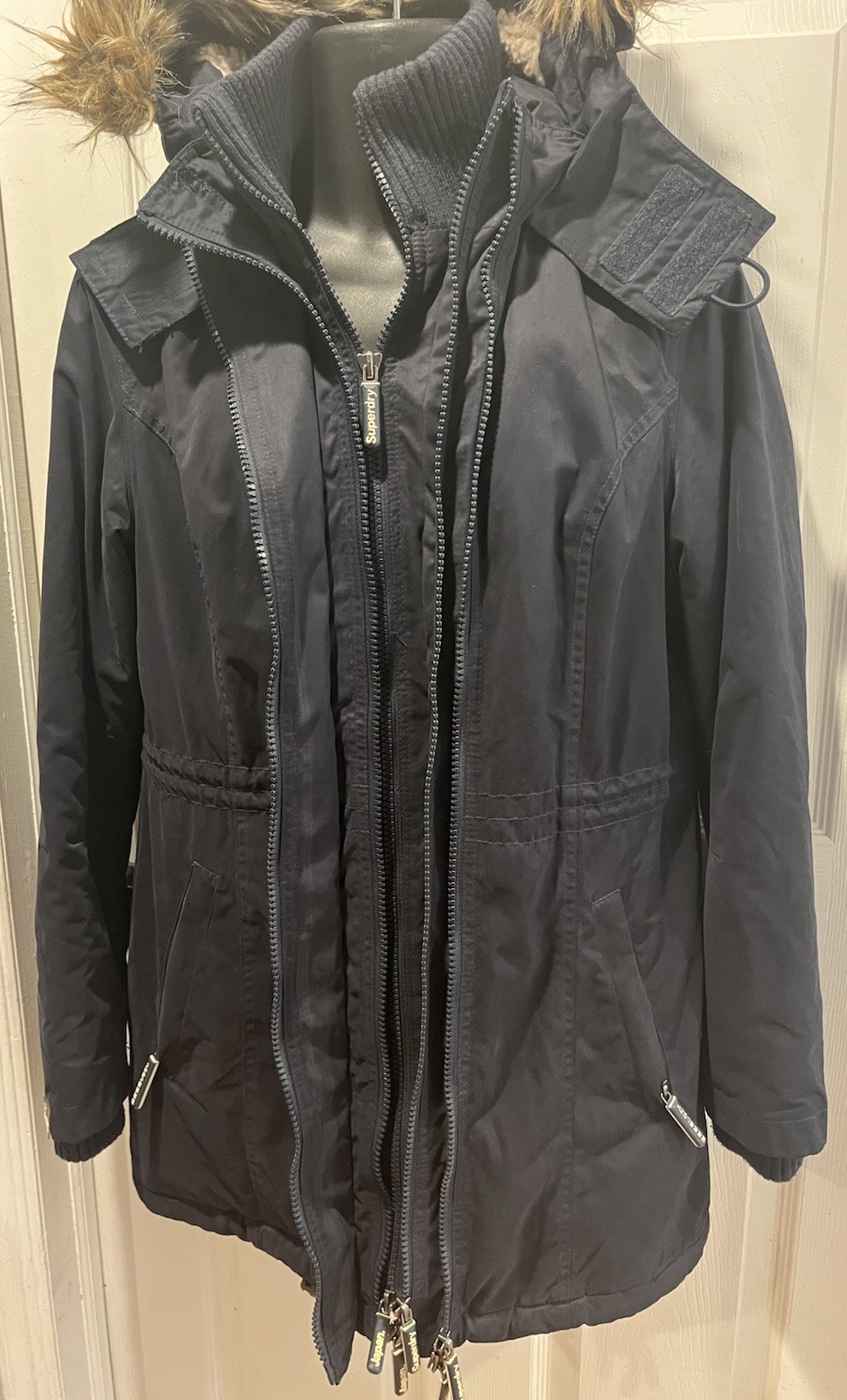 Superdry Microfiber The Windparka Size Large  DARK BLUE image 3