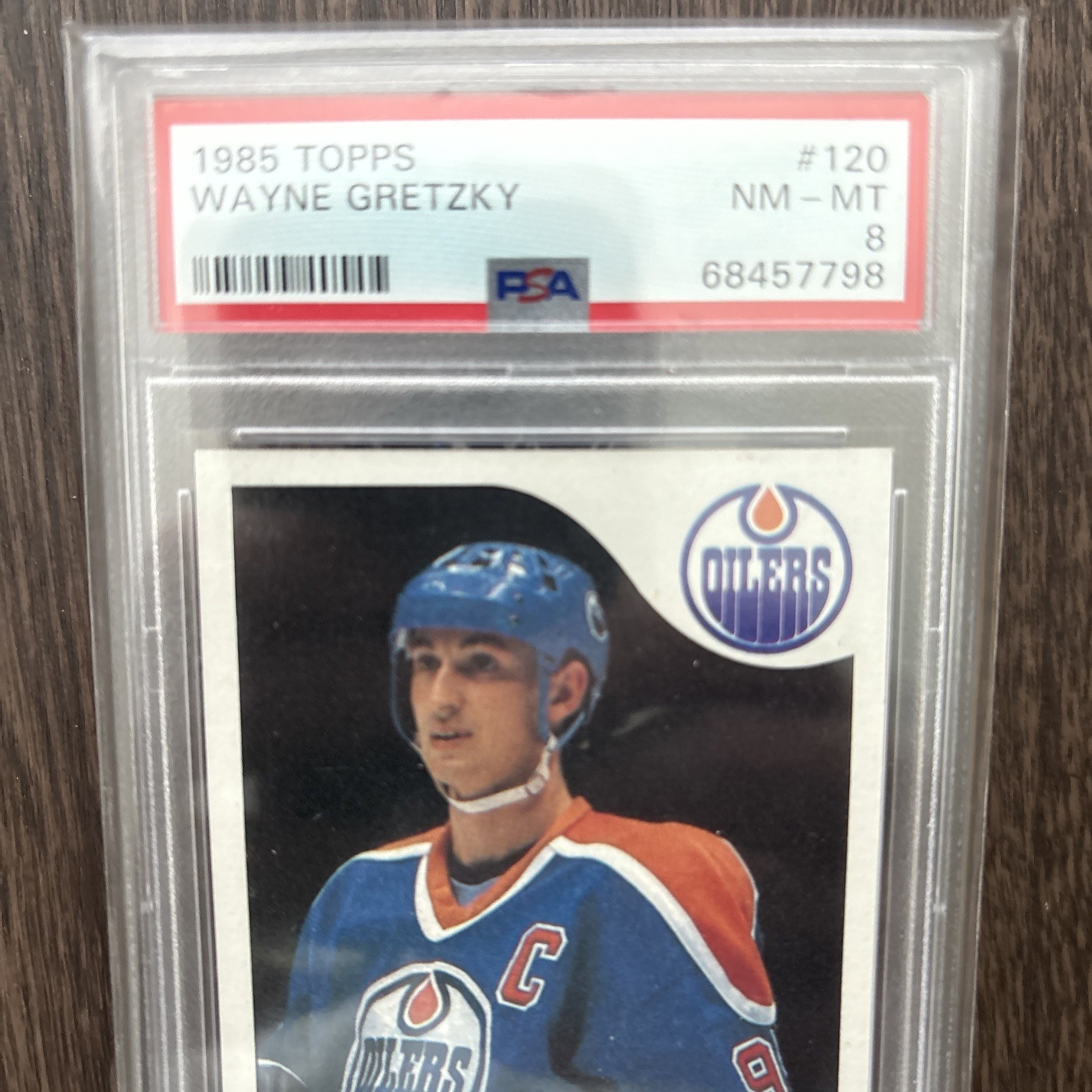 1985 TOPPS WAYNE GRETZKY OILERS #120 HOF PSA 8 🔥 view 3