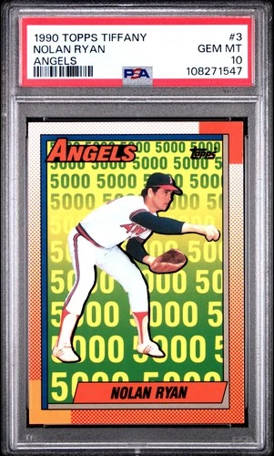1990 Topps Tiffany Nolan Ryan Baseball Angels Card #3 PSA Gem MT 10
