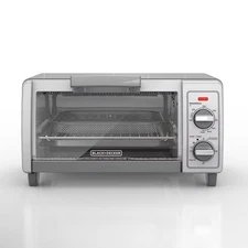 BLACK+DECKER 4 Slice Toaster Oven - TO1701SG: Countertop, Small, Dishwasher-Safe
