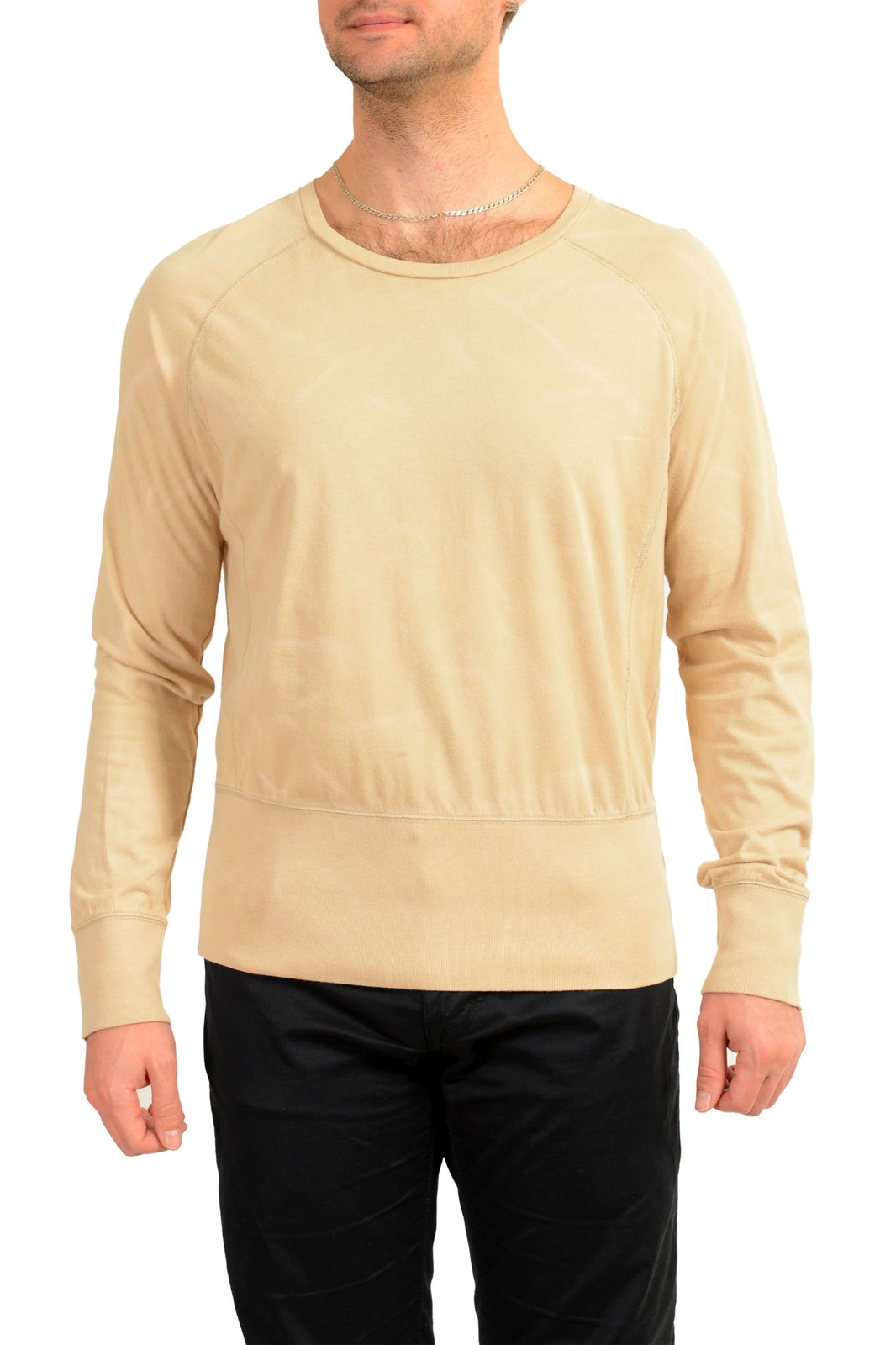 Hugo Boss Мужской бежевый пуловер Dawson с длинным рукавом US L IT 52 9390₽