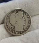 1908 O US Barber Silver Half 50c G (Cleaned, Rim Nick)