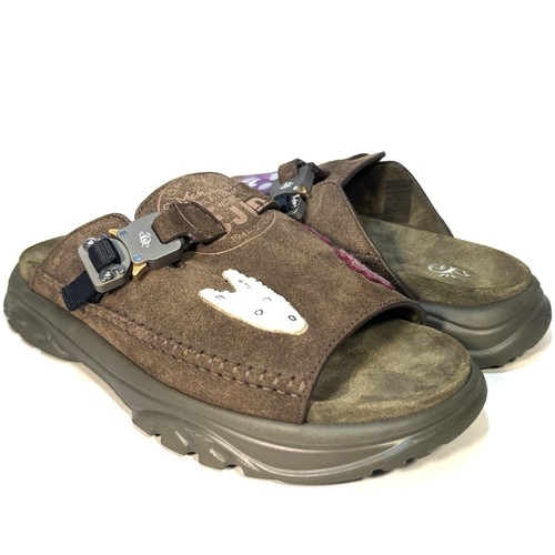 DIOR x Travis Scott Mens Cactus Jack H-Town Suede Sandals Brown (MSRP $1,150)
