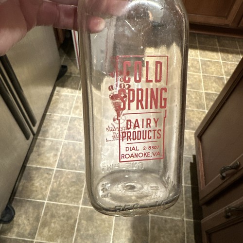 Cold Spring Dairy Products ACL Pint Milk Bottle Roanoke Virginia VA - Picture 3 of 12