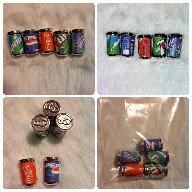 1:12 scale Miniatures- 5 soda can lot, real metal, adult collector. Mini.