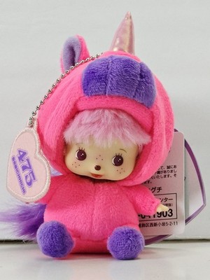 Sekiguchi Monchhichi Babychic SS Big Face Unicorn Plush Keychain