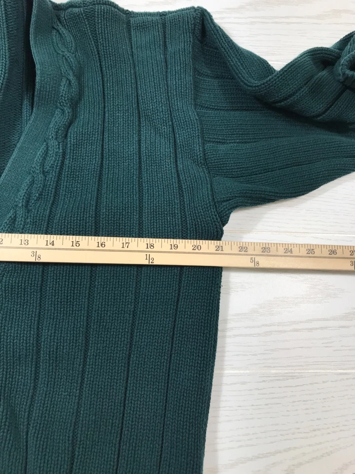 Cárdigan Suéter De Colección Preswick & Moore L Verde Abotonado Algodón Pesado Foto 4 de 4