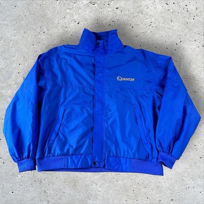 Vintage Zebco Quantum Fishing Jacket Men s XXL Blue Full Zip