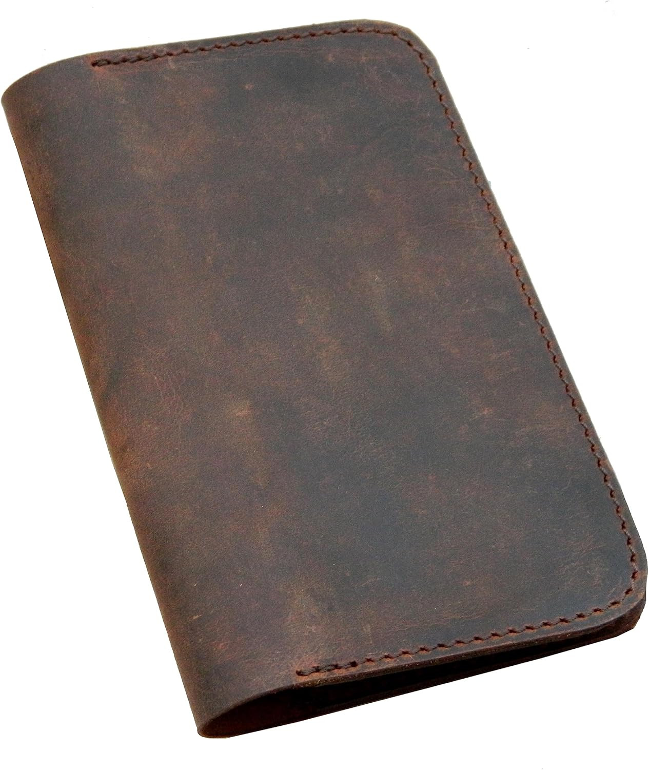Leather Journal Cover for Field Notes Small Pocket Size Notebook Brown