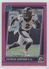 2021 Panini Donruss Optic Rated Rookie Pink Prizm Patrick Surtain II #244 ww1