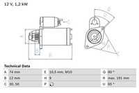 Starter Bosch 0 986 025 300 FÜR Toyota Anlasser Startmotor