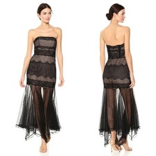 HALSTON HERITAGE Strapless Lace Gown 1440