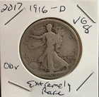 1916-D VG+ Extremely Rare Obverse Walking Liberty Half Dollar
