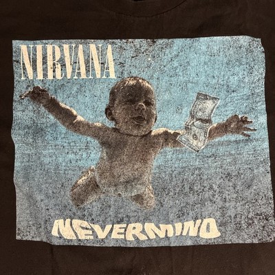 90s Vintage Nirvana Nevermind Album Black Band T Shirt Men's Size