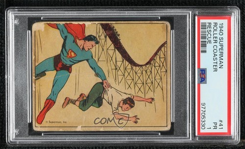 1940 Gum Inc Superman #41 Roller Coaster Rescue — PSA 1