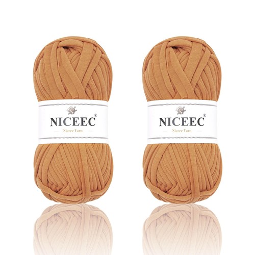 2 Skeins Fabric Cloth Yarn T-Shirt Yarn for Crochet Knitting Soild Color Yarn...