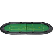 Faltbare Pokermatte, Tischplatte für 10 Spieler mit Getränkehalter, Tragetasche - Grün