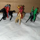 Lot 6 Vintage Plastic Mounted cowboys Indians,Beton,Ajax,lido,Marx Unbranded-H