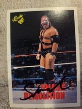 DEMOLITION SMASH SIGNED CARD AUTOGRAPHED WWE WWF HOF