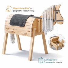 Holzpferd Voltigierpferd Holzpony mit Halter + Zügel 103x50,8x99   NEU