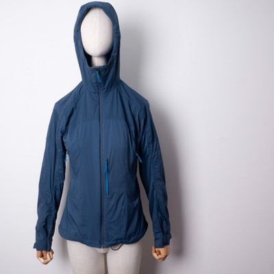 Decathlon Forclaz MT900 Hybrid Hooded Jacket Blue Grid Fleece Lining Women's S