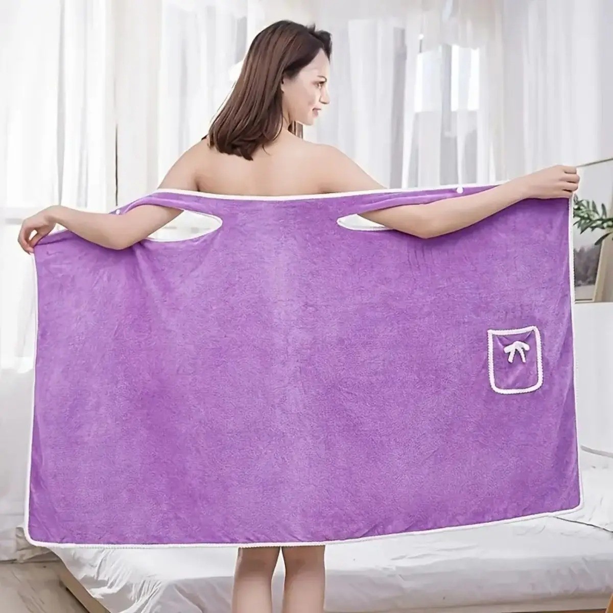 Wearable Ladies Bath Towel Shower Wrap Towel Dress Fast Drying Bath for Women