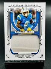2025 National Treasures Omarion Hampton Framed Fabric Patch MEM,SSP/49⚡️Chargers