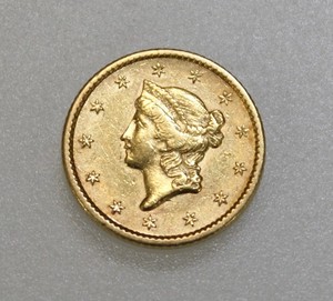 1853-P $1 LIBERTY HEAD ONE DOLLAR GOLD COIN