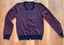 APC Cardigan Multi Color Wool Blend Size Medium Fits US6 Sezane Paris Classic