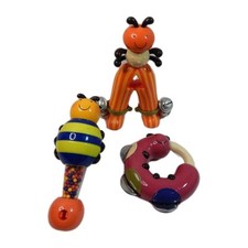 Battat Musical Toy Instruments Tambourine Bee Rattle Ant Bell Lot of 3 EUC