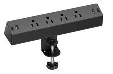 Desk Clamp Power Strip, Flat Plug Fast Charging Station, Desk Mount Surge Pro...