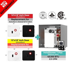 FOGATTI RV Tankless Water Heater InstaShower 7 Plus, Door Sizes 15"x18", 18"x18"