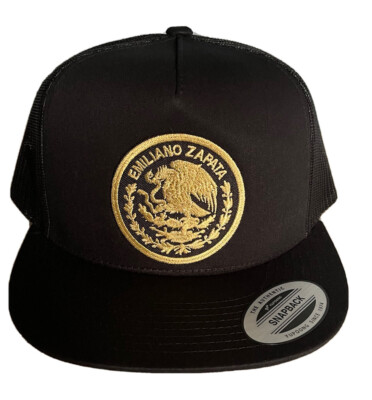 EMILIANO ZAPATA HAT MESH TRUCKER BLACK SNAP BACK FLAT BUILD  NEW